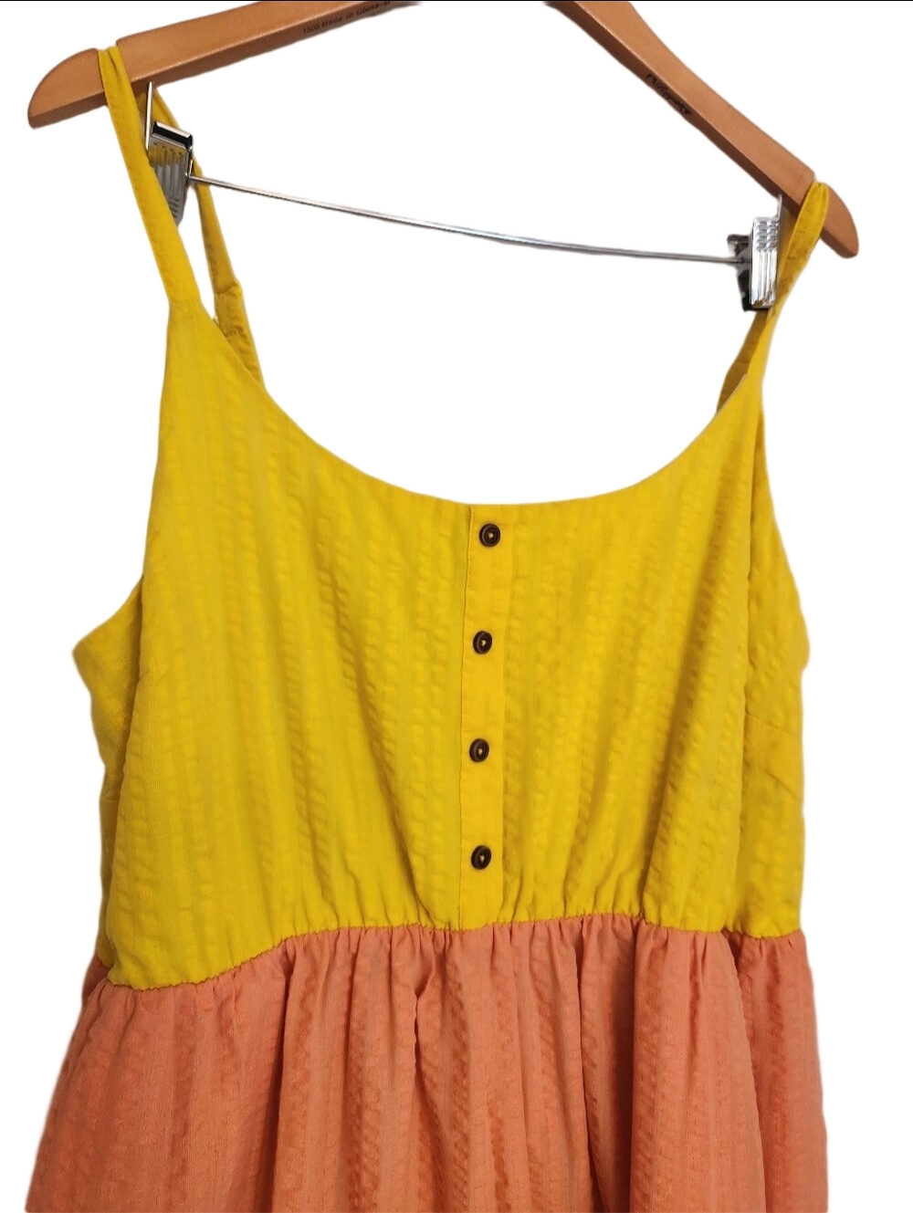 Torrid Seersucker Tiered Colorblock Maxi Dress Sunset Pastel Sorbet SZ: 1/1X - Picture 3 of 12
